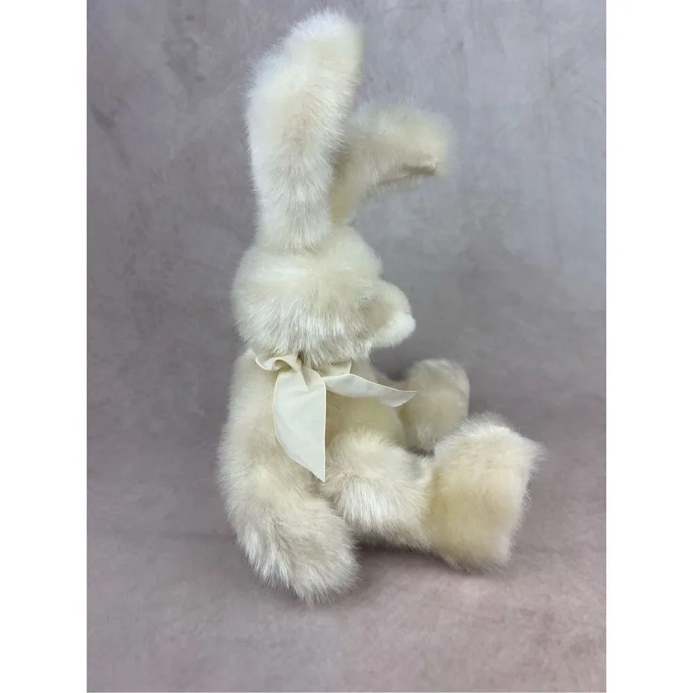 Vintage Sugar Puff Russ Berrie White Rabbit Soft Toy Plush 14”